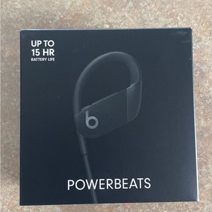 Brand new in box Powerbeats wireless bluetooth black earphones w/carrying case